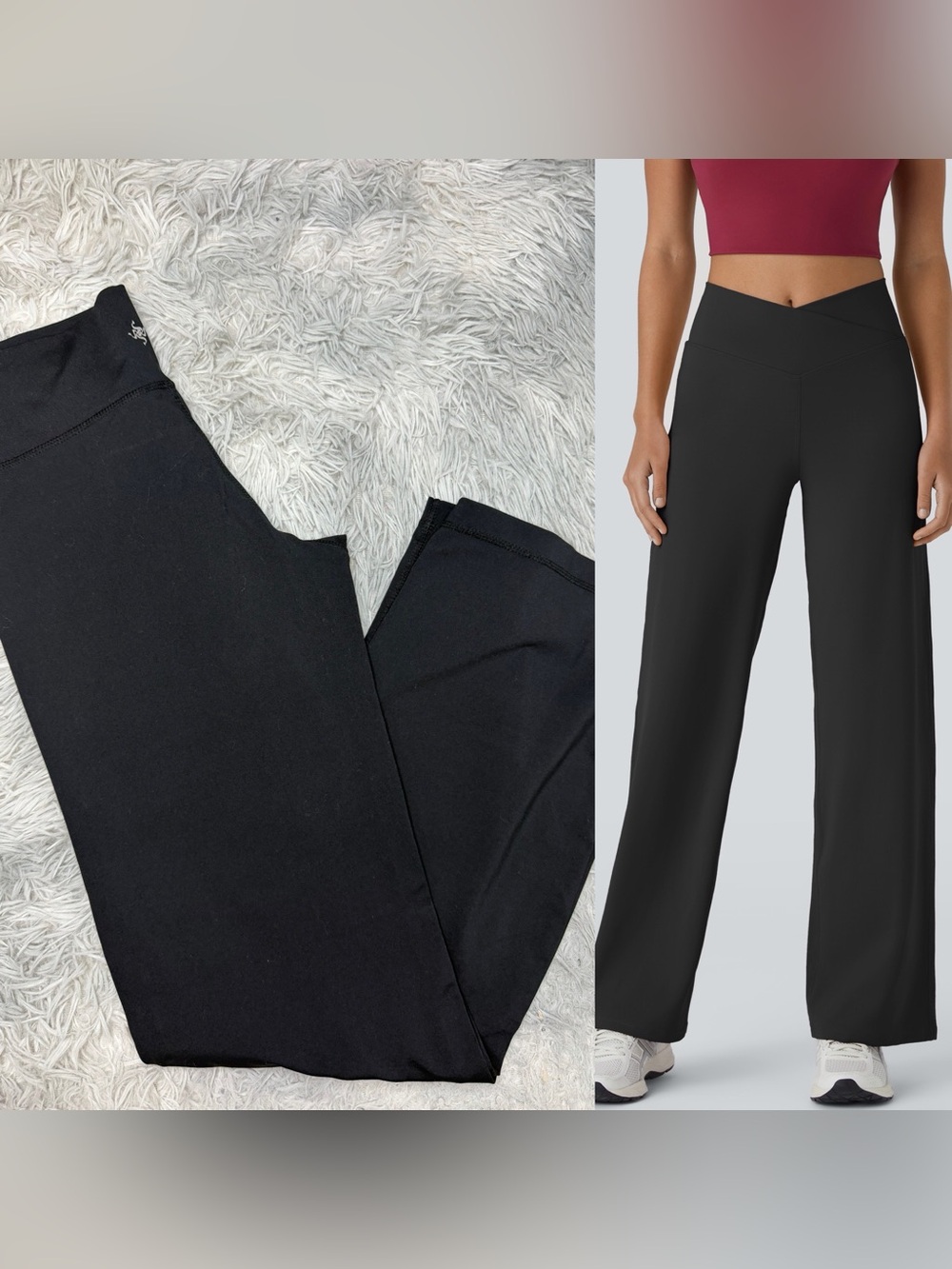 Sansara Yoga Wide Leg Crossover Waist Wide Leg Yoga Pants Black Size Small